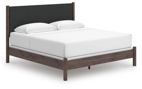 Pamytta Upholstered Panel Bed, Dresser and Mirror