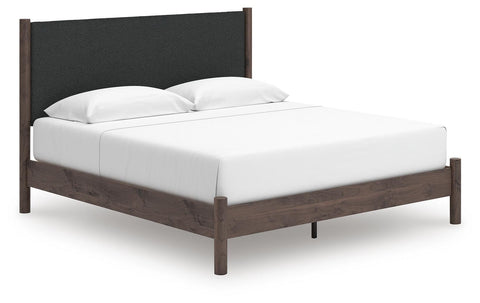Pamytta Upholstered Panel Platform Bed, Dresser, Mirror, Chest and Nightstand