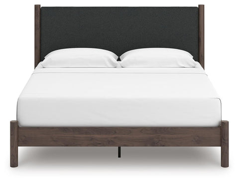 Pamytta Upholstered Panel Platform Bed, Dresser and Chest
