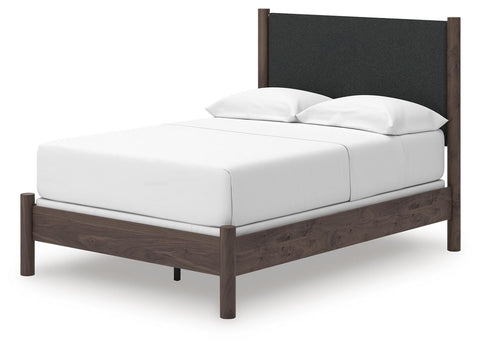 Pamytta Upholstered Panel Bed, Dresser and Mirror