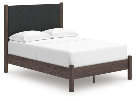 Pamytta Upholstered Panel Platform Bed, Chest and Nightstand