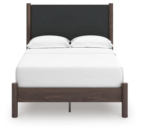 Pamytta Upholstered Panel Platform Bed, Chest and Nightstand