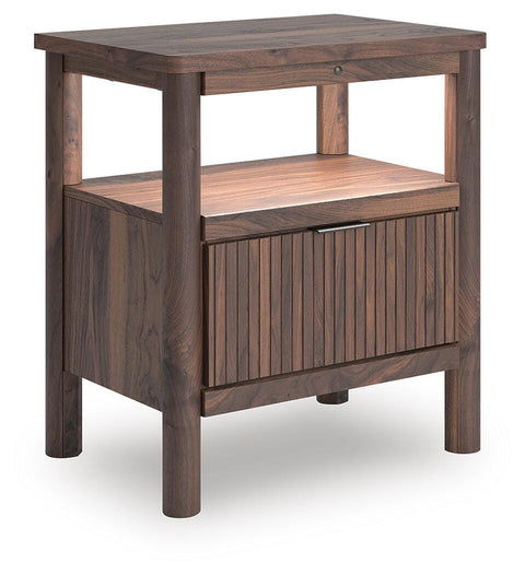 Pamytta Upholstered Panel Bed, Dresser, Mirror, Chest and Nightstand