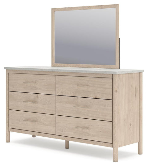 Cadmori Upholstered Panel Bed, Dresser, Mirror, Chest and 2 Nightstands