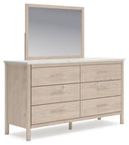 Cadmori Upholstered Panel Bed, Dresser, Mirror, Chest and 2 Nightstands