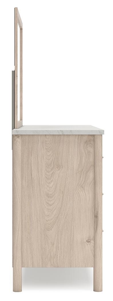 Cadmori Upholstered Panel Bed, Dresser, Mirror, Chest and 2 Nightstands
