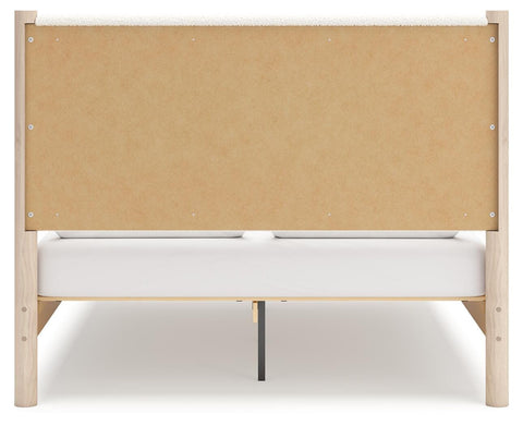 Cadmori Upholstered Panel Bed, Dresser, Mirror, Chest and 2 Nightstands