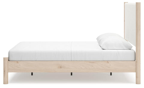 Cadmori Upholstered Panel Bed, Dresser, Mirror, Chest and 2 Nightstands