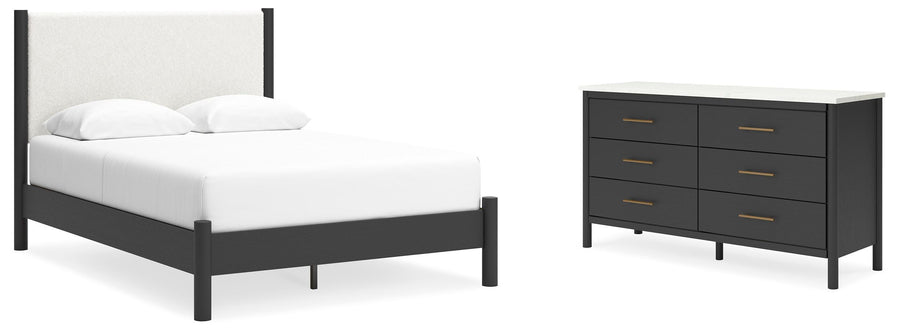 Cadmori Upholstered Panel Bed and Dresser