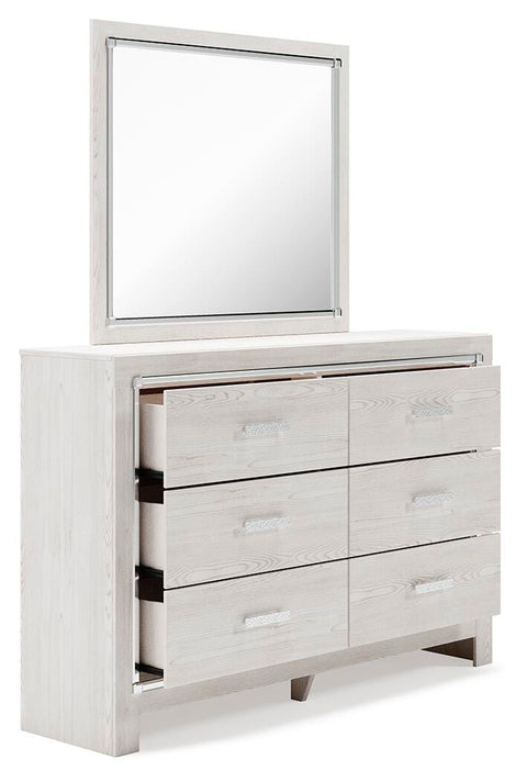 Altyra Panel Storage Bed with Mirrored Dresser and Nightstand