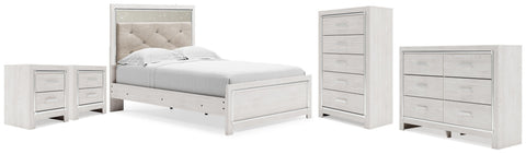 Altyra Panel Bed, Dresser, Chest and 2 Nightstands
