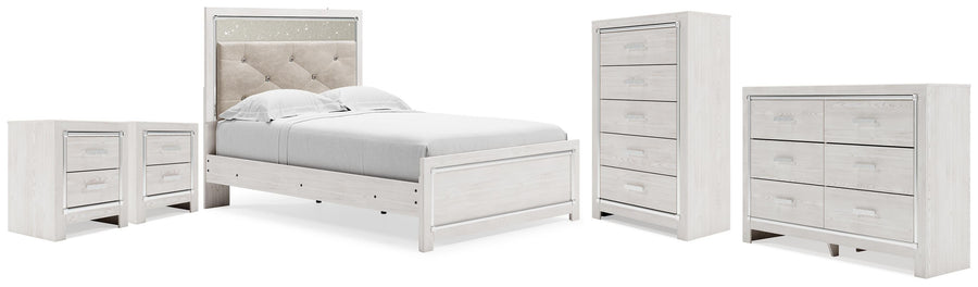 Altyra Panel Bed, Dresser, Chest and 2 Nightstands