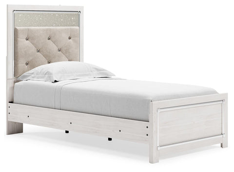 Altyra Upholstered Panel Bed, Dresser, Mirror, and Nightstand