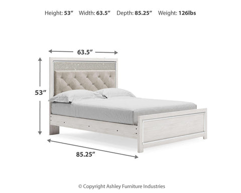 Altyra Upholstered Panel Bed, Dresser, Mirror, and Nightstand