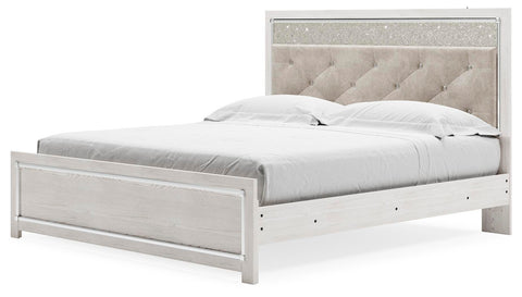 Altyra Upholstered Panel Bed, Dresser, Mirror, and Nightstand