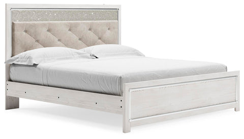 Altyra Upholstered Panel Bed, Dresser, Mirror, and Nightstand
