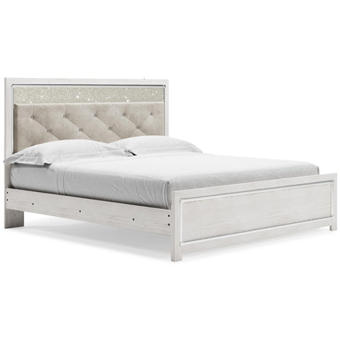 Altyra Upholstered Panel Bed, Dresser, Mirror, Chest and 2 Nightstands