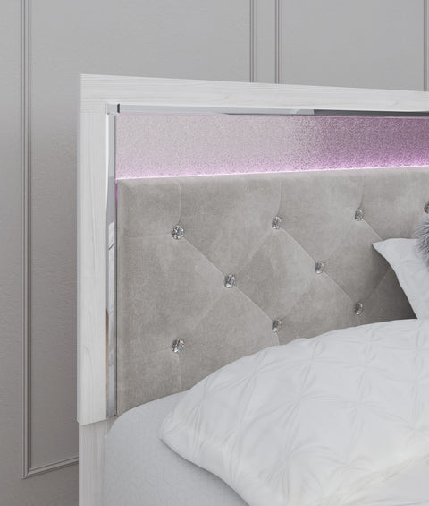 Altyra Upholstered Panel Bed, Dresser, Mirror, and Nightstand