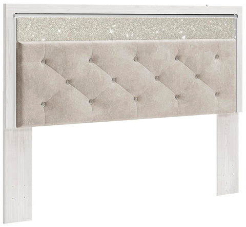 Altyra Panel Headboard with Mirrored Dresser and 2 Nightstands