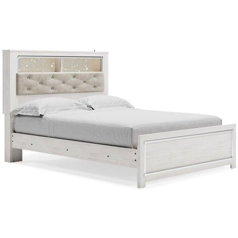 Altyra Panel Bookcase Bed with Mirrored Dresser and 2 Nightstands
