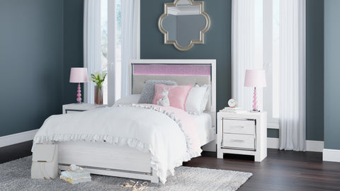 Altyra Upholstered Panel Bed, Dresser, Mirror, and Nightstand