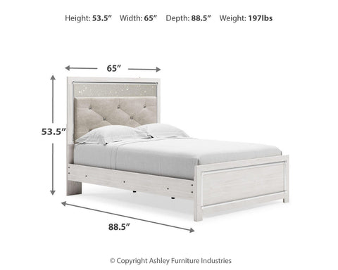 Altyra Upholstered Panel Bed, Dresser, Mirror, and Nightstand