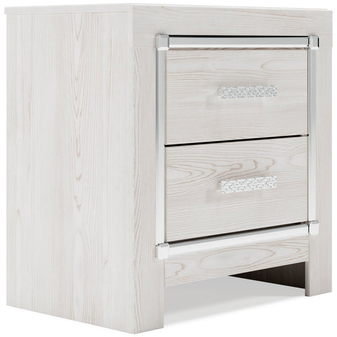 Altyra Panel Headboard with Mirrored Dresser, Chest and 2 Nightstands