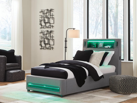 Finigale Upholstered Bed with Wireless Audio