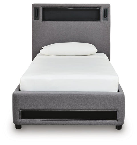 Finigale Upholstered Bed with Wireless Audio