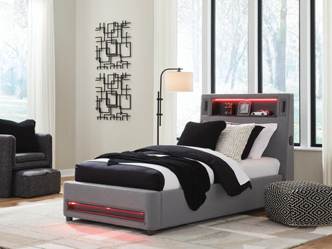 Finigale Upholstered Bed with Wireless Audio