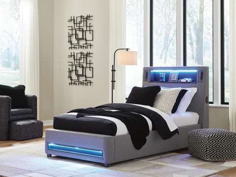 Finigale Upholstered Bed with Wireless Audio