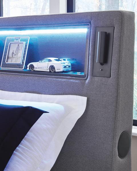 Finigale Upholstered Bed with Wireless Audio