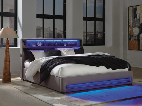 Finigale Upholstered Bed with Wireless Audio