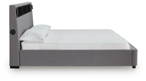Finigale Upholstered Bed with Wireless Audio