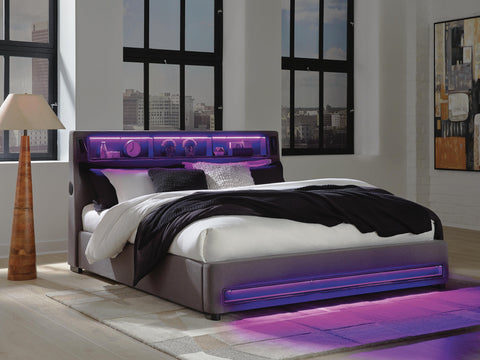 Finigale Upholstered Bed with Wireless Audio