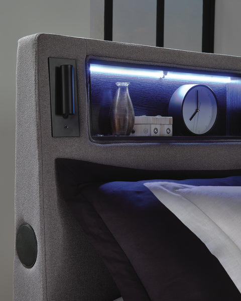 Finigale Upholstered Bed with Wireless Audio
