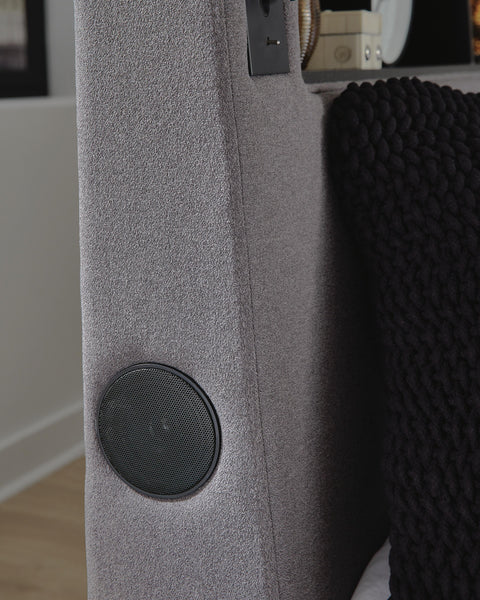 Finigale Upholstered Bed with Wireless Audio