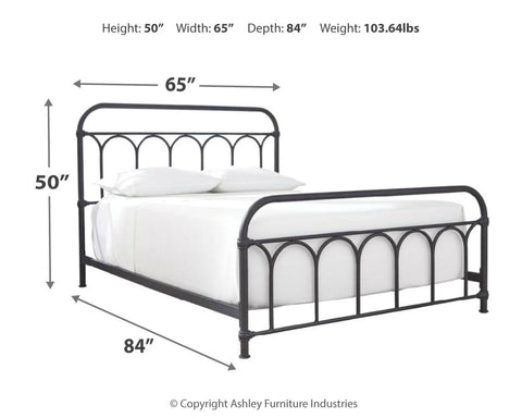 Nashburg Metal Bed with Chime 10" Hybrid Mattress in a Box