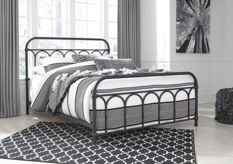 Nashburg Metal Bed with Chime 10" Hybrid Mattress in a Box