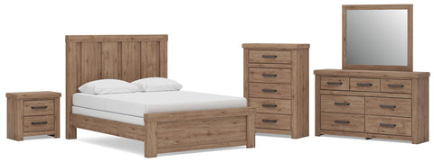 Oliandon Panel Bed, Dresser, Mirror, Chest and Nightstand