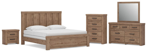 Oliandon Panel Bed, Dresser, Mirror, Chest and Nightstand