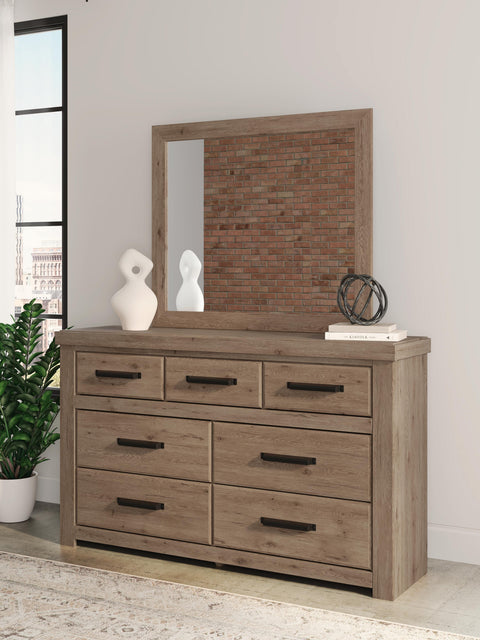 Oliandon Panel Storage Bed. Dresser, Mirror and Nightstand