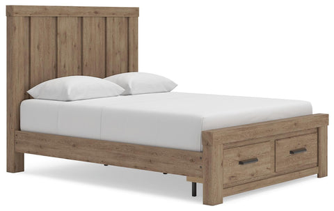 Oliandon Panel Storage Bed, Dresser and Mirror