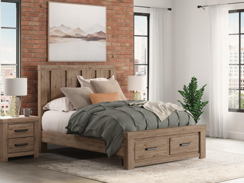 Oliandon Panel Storage Bed. Dresser, Mirror and Nightstand