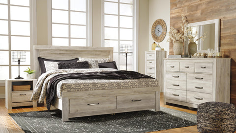 Bellaby Platform Bed with 2 Storage Drawers with Mirrored Dresser, Chest and Nightstand