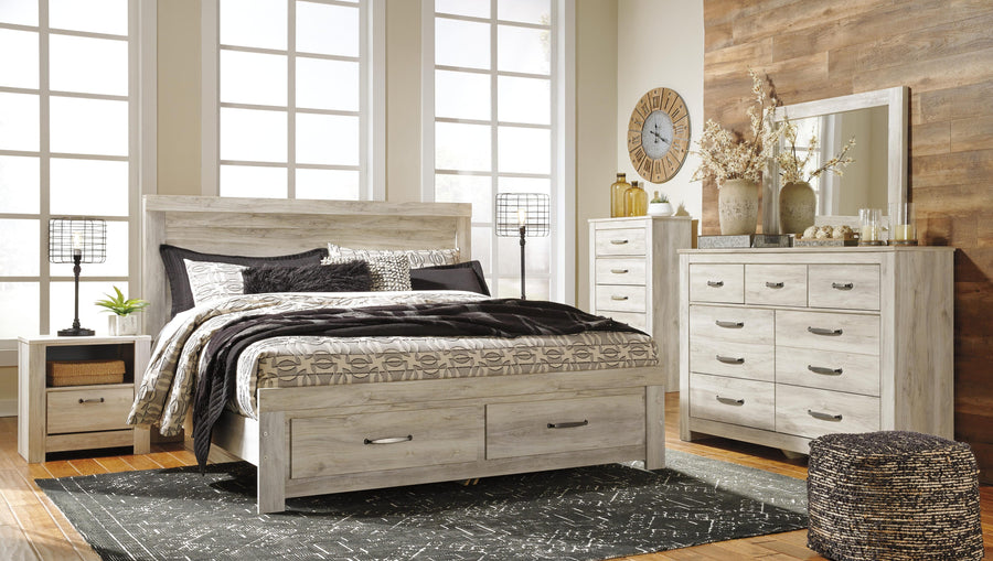 Bellaby Storage Bed, Dresser, Mirror, Chest and 2 Nightstands