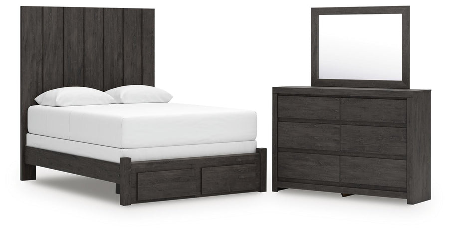 Fraluna Panel Storage Bed, Dresser and Mirror