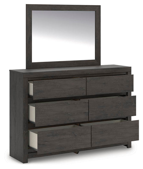 Fraluna Panel Bed, Dresser, Mirror, Chest and Nightstand