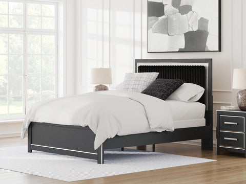 Zuraleus Upholstered Panel Bed, Dresser and Mirror
