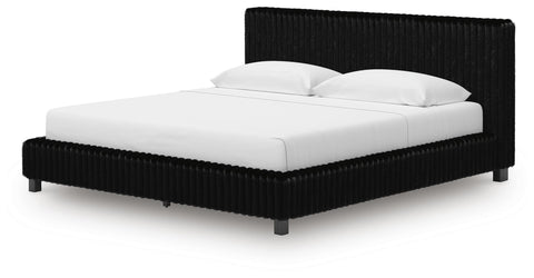 Zuraleus Upholstered Bed, Dresser, Mirror and 2 Nightstands